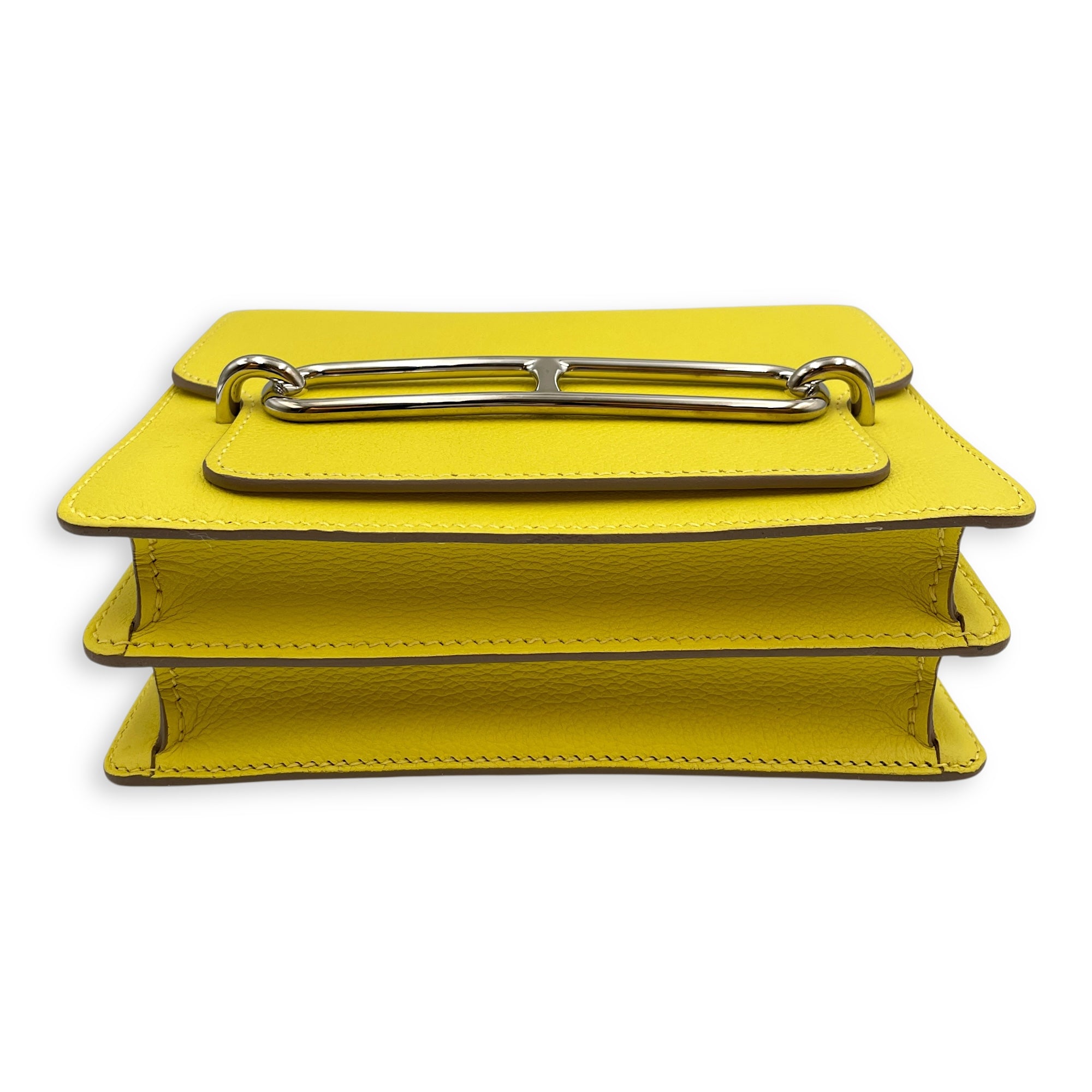 Roulis Mini Lime in Evercolor, Palladium hardware