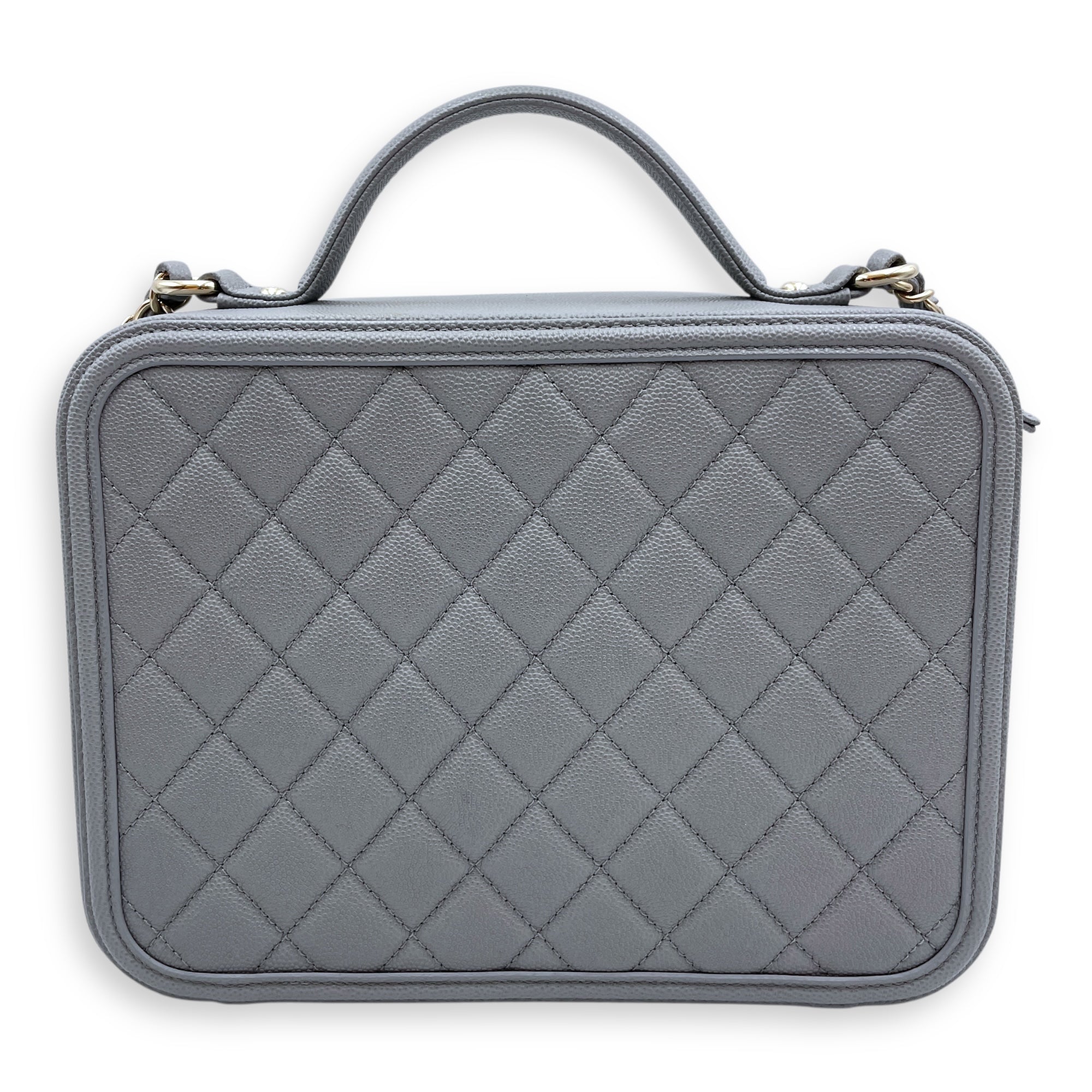 Filigree Vanity 24x18x9.5cm Grey Crossbody Bag in Caviar Filigree Vanity 24x18x9.5cm Grey Crossbody Bag in Caviar