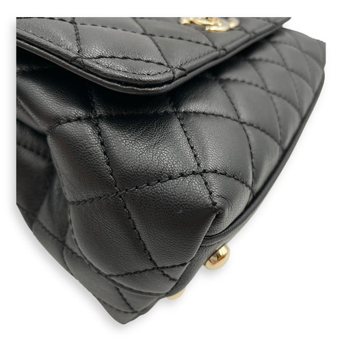 Quilted Coco Handle with Rainbow Handle Mini Black Crossbody Bag in Calfskin Gold hardware CL2504-11409 9