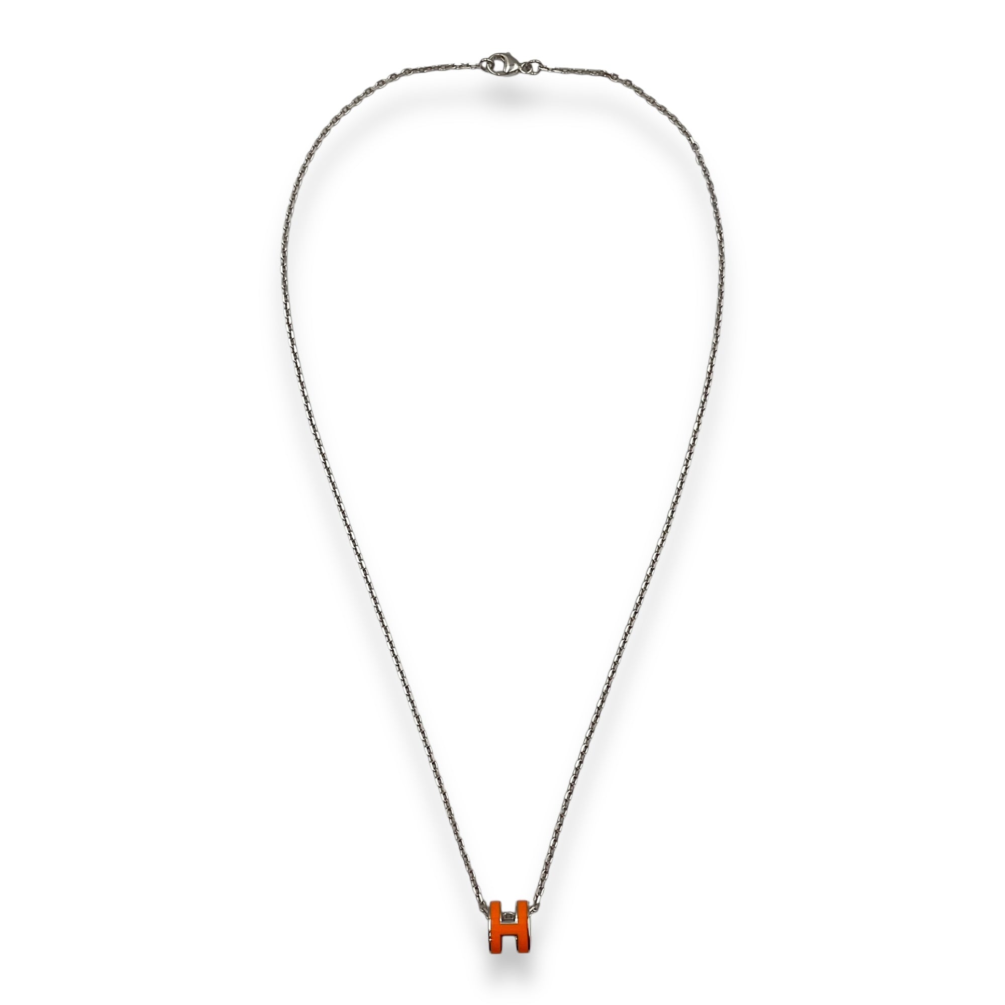 Mini Pop H Orange Pendant, Palladium hardware