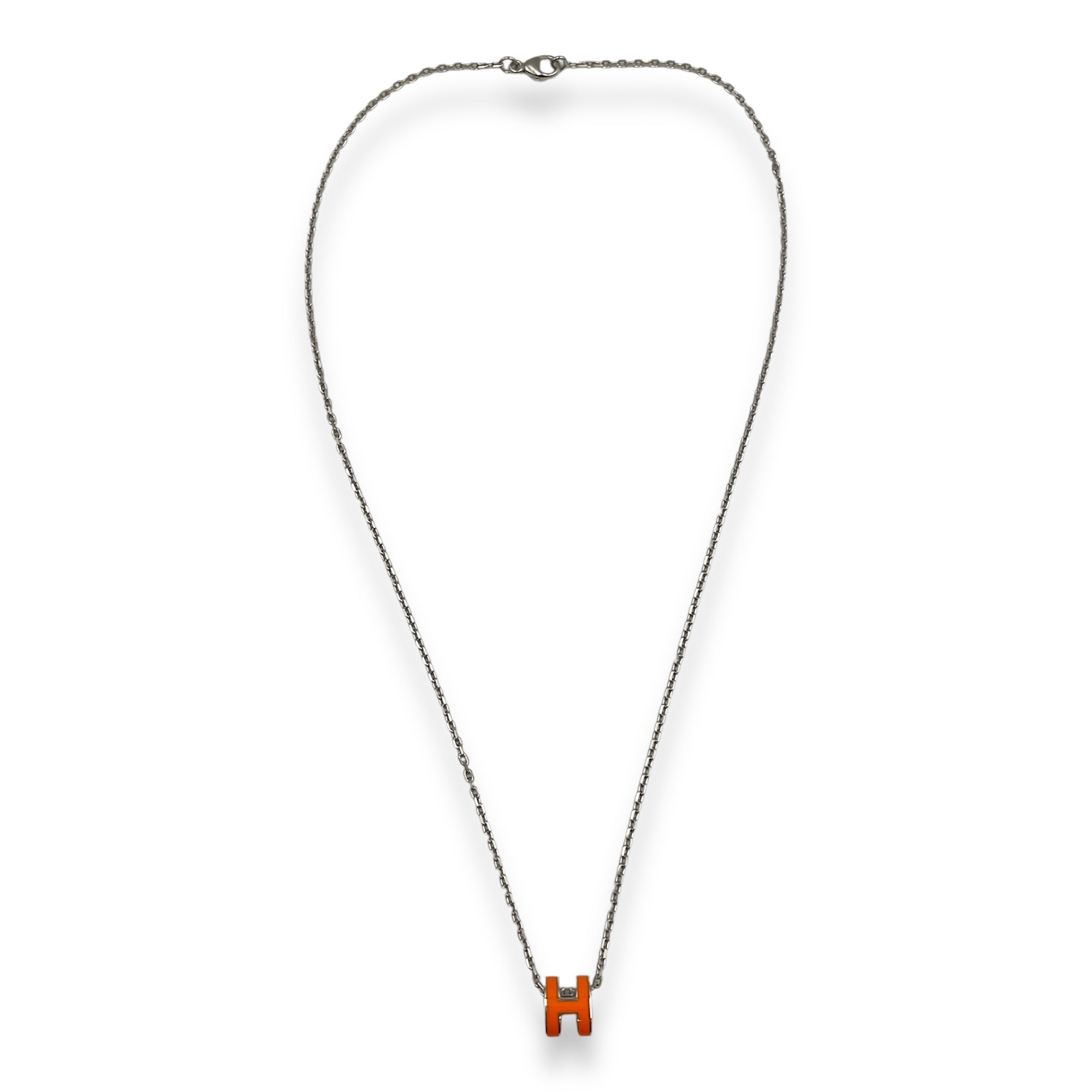 Mini Pop H Orange Pendant, Palladium hardware