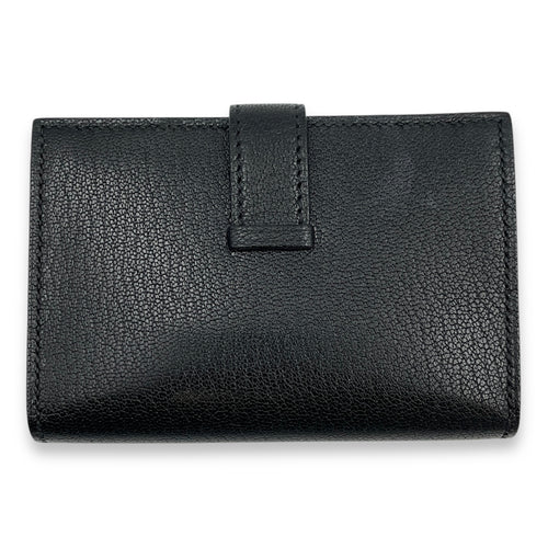 Bearn Black Card Holder in Chevre Chamkila, Rose Gold hardware