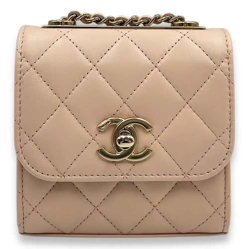 Trendy CC Mini Vanity Others Pastel pink Vanity Bag in Lambskin Gold hardware