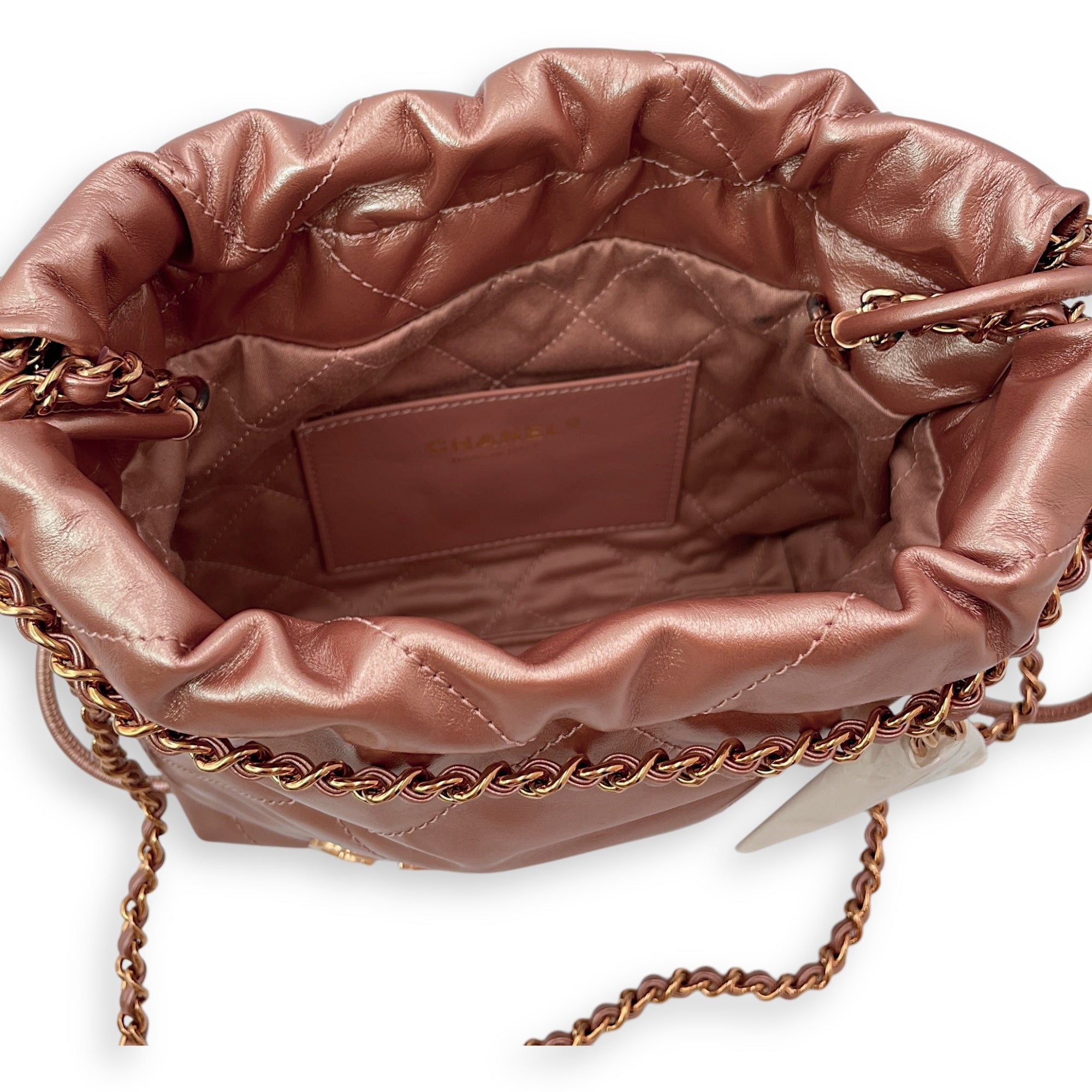 22 Tote 20 Pink Crossbody Bag in Metallic Rose Gold hardware CL2504-11631 6