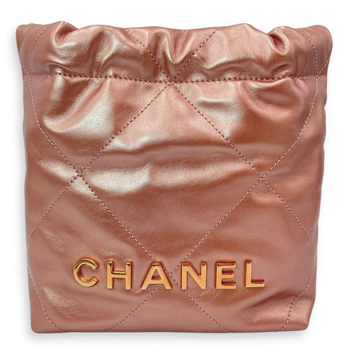22 Tote 20 Pink Crossbody Bag in Metallic Rose Gold hardware CL2504-11631 1