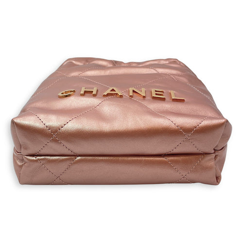 22 Tote 20 Pink Crossbody Bag in Metallic Rose Gold hardware CL2504-11631 5