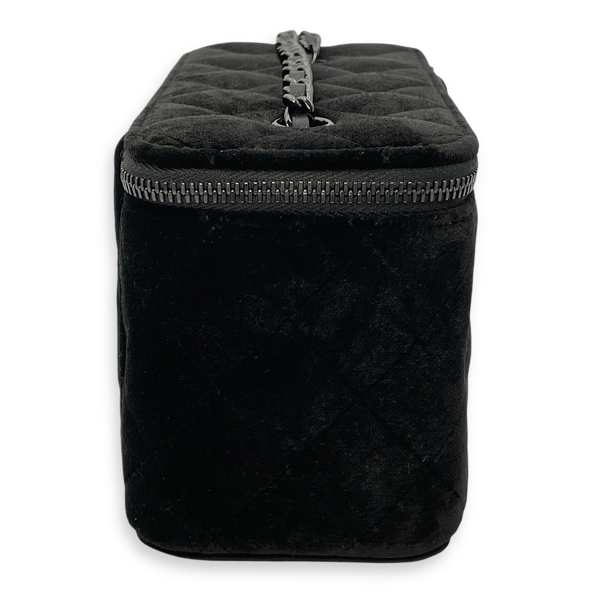 Vanity Black Crossbody Bag in Velvet Silver hardware CL2504-11632 3