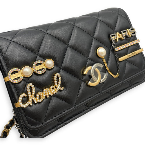 Coco Quilted Clip Mini 15 cm Black Wallet On Chain in Calfskin Gold hardware CL2504-11637 8