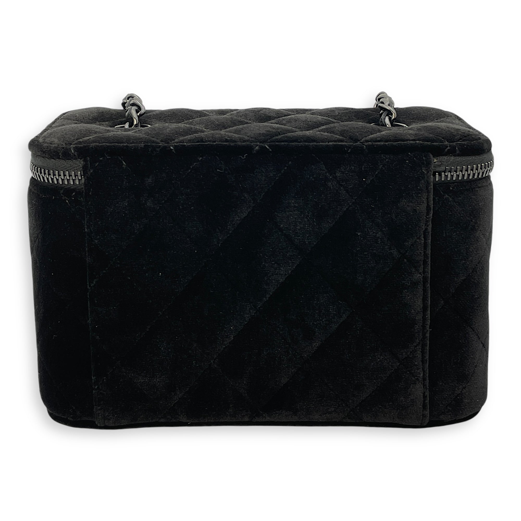 Vanity Black Crossbody Bag in Velvet Silver hardware CL2504-11632 2