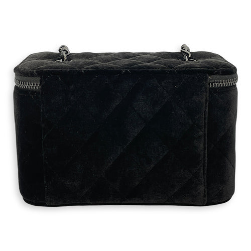 Vanity Black Crossbody Bag in Velvet Silver hardware CL2504-11632 2