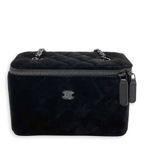 Vanity Black Crossbody Bag in Velvet Silver hardware CL2504-11632 1