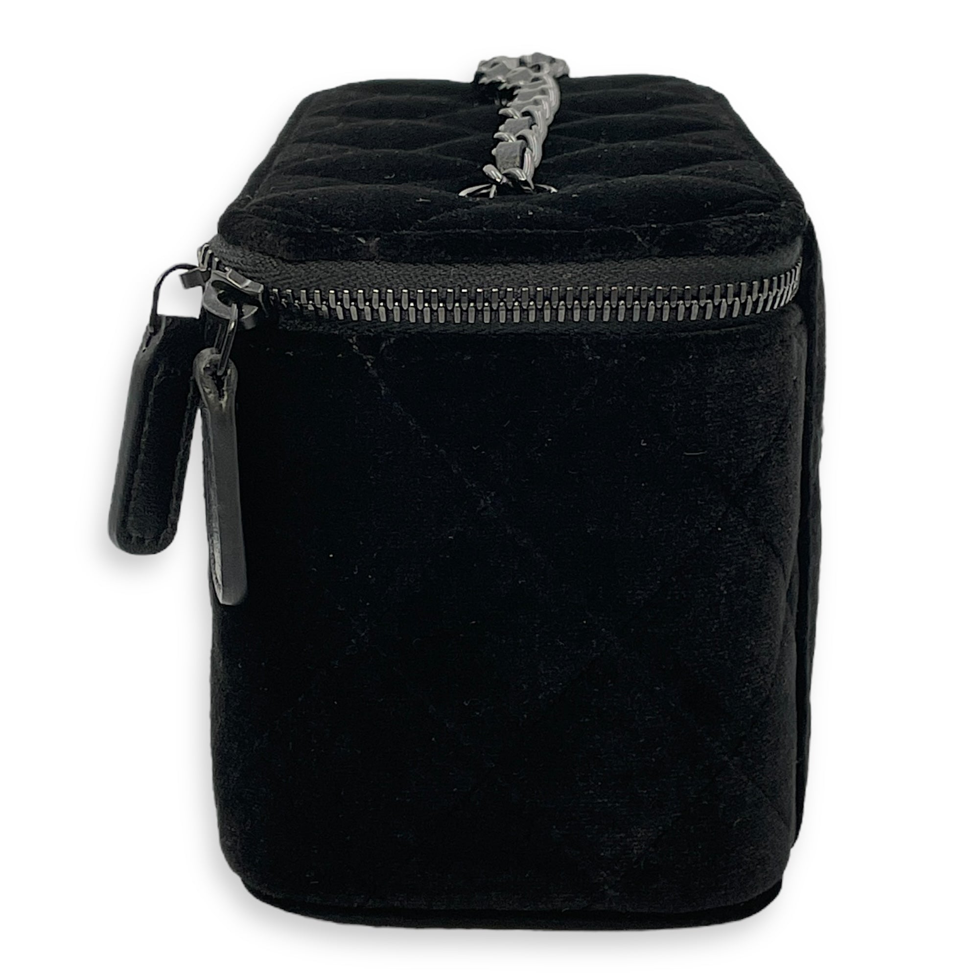 Vanity Black Crossbody Bag in Velvet Silver hardware CL2504-11632 4
