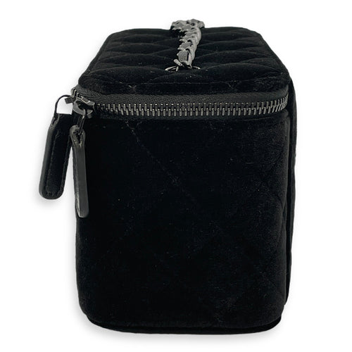 Vanity Black Crossbody Bag in Velvet Silver hardware CL2504-11632 4
