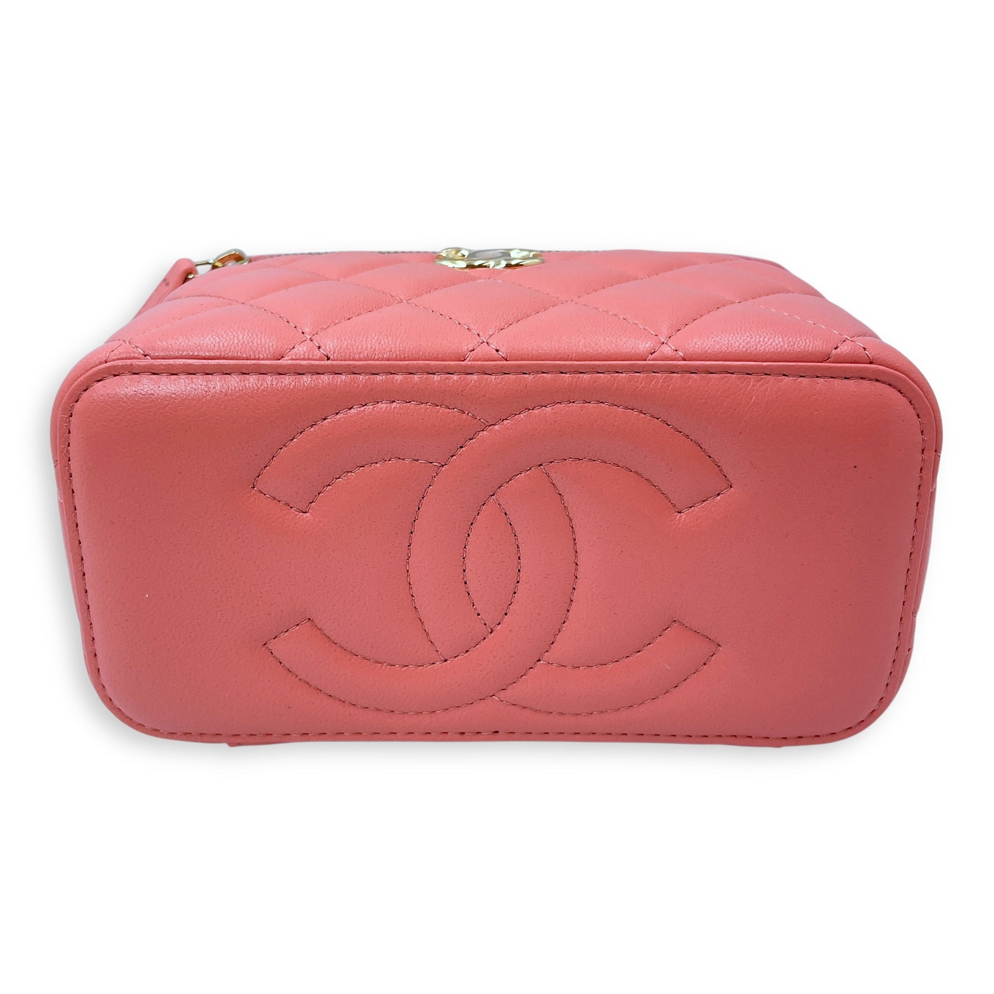 Vanity Mini Pink Crossbody Bag in Lambskin Gold hardware CL2504-11668 5