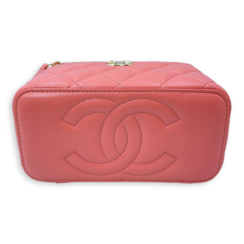 Vanity Mini Pink Crossbody Bag in Lambskin Gold hardware CL2504-11668 5