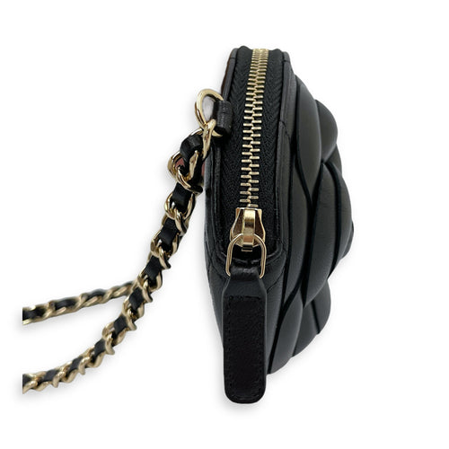 Camelia Black Clutch in Lambskin Gold hardware CL2504-11664 3