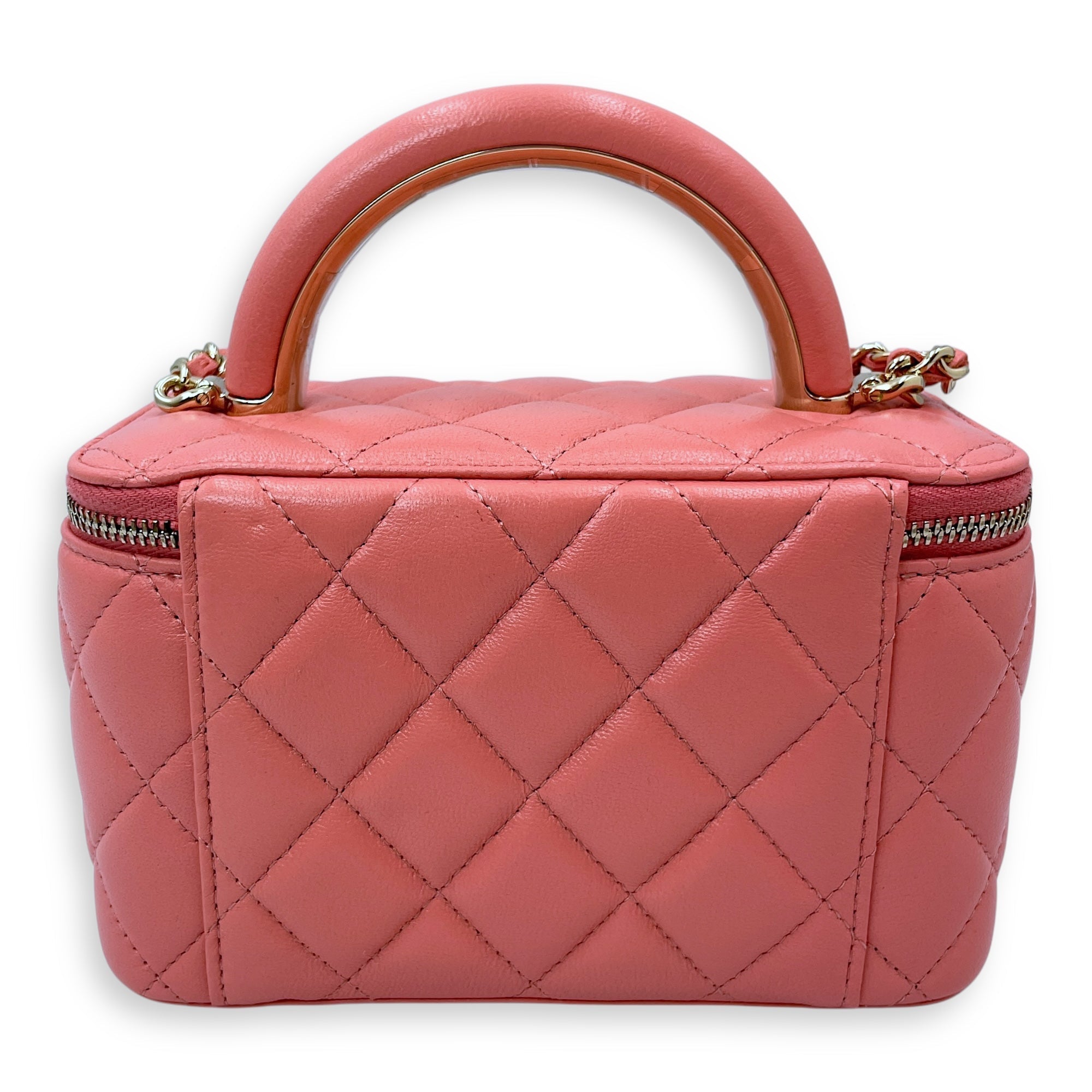 Vanity Mini Pink Crossbody Bag in Lambskin Gold hardware CL2504-11668 2