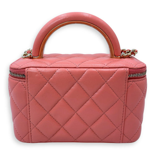 Vanity Mini Pink Crossbody Bag in Lambskin Gold hardware CL2504-11668 2