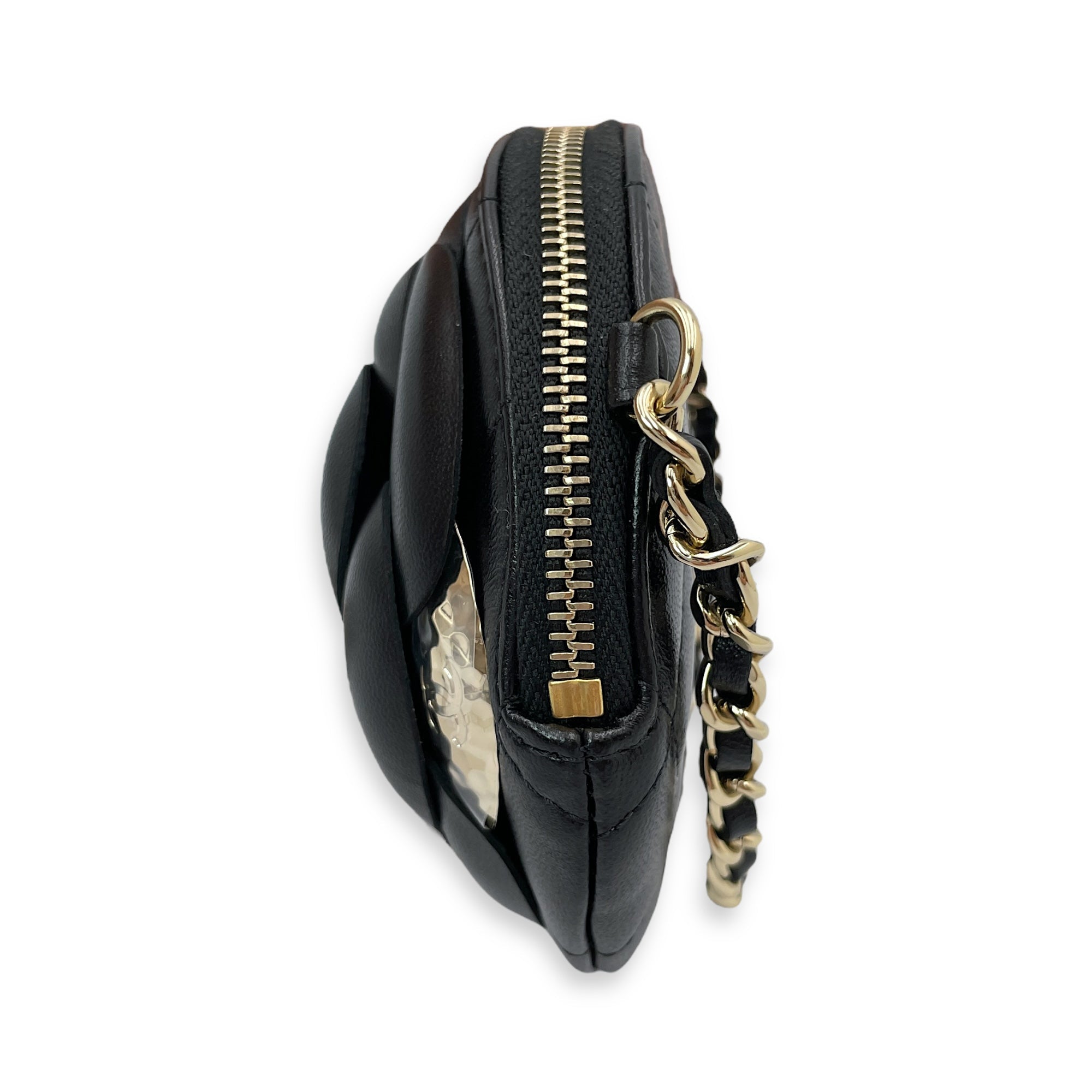 Camelia Black Clutch in Lambskin Gold hardware CL2504-11664 4