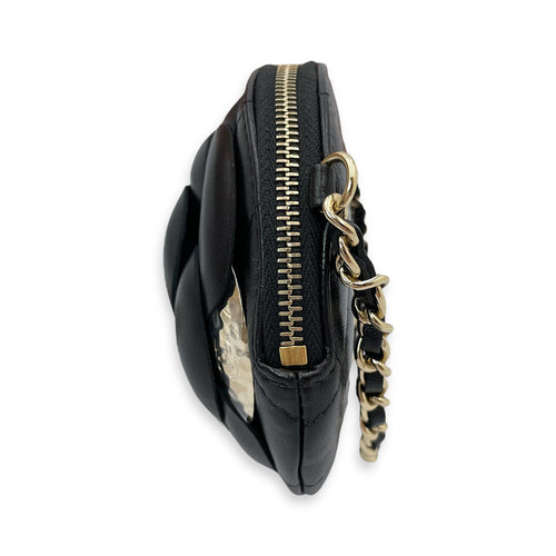 Camelia Black Clutch in Lambskin Gold hardware CL2504-11664 4