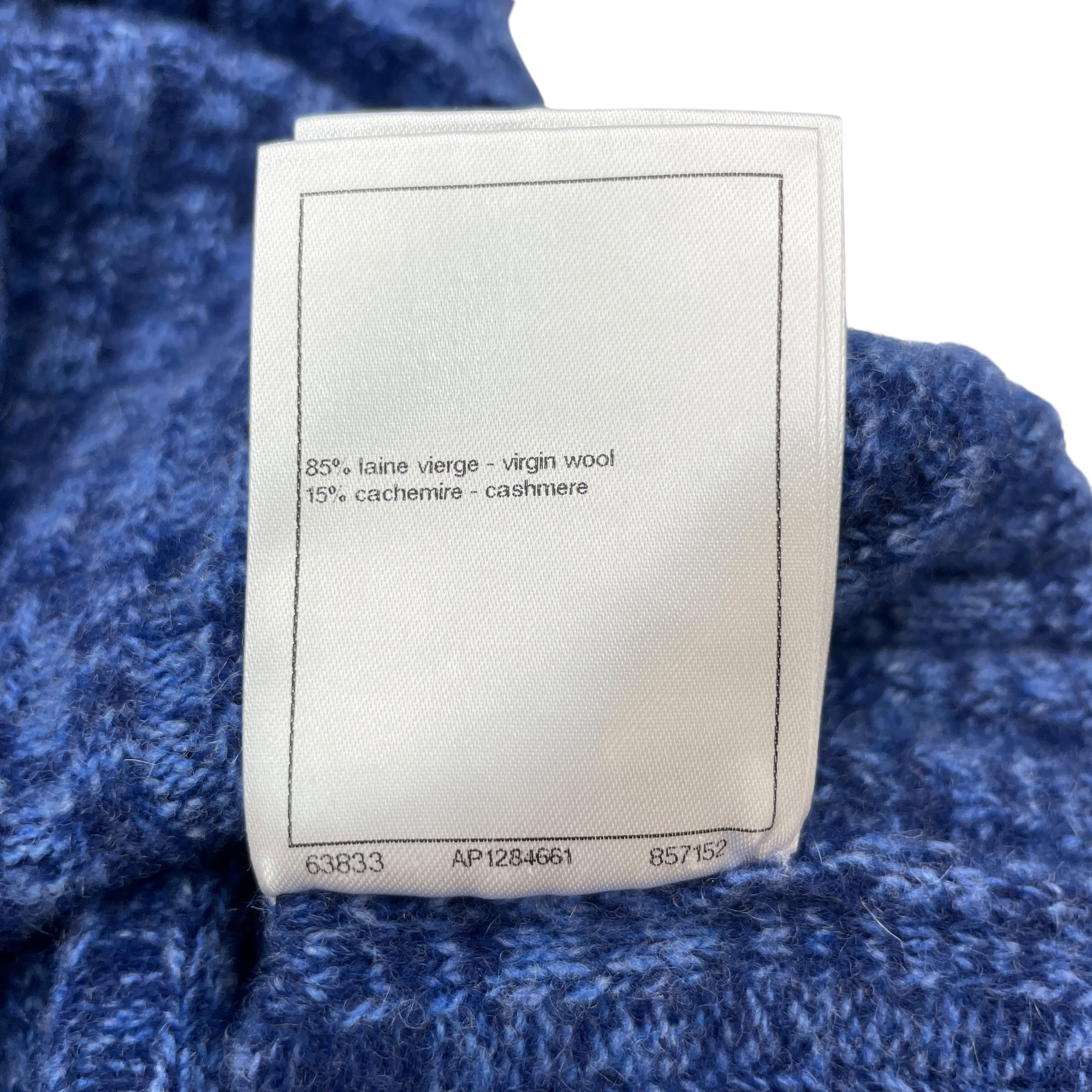 23B 36 Navy Blue Pullover in Cashmere, Wool, Gold hardware