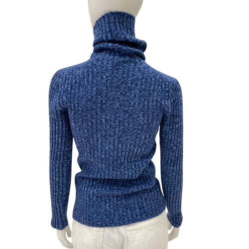 23B 36 Navy Blue Pullover in Cashmere, Wool, Gold hardware