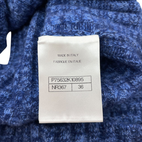 23B 36 Navy Blue Pullover in Cashmere, Wool, Gold hardware
