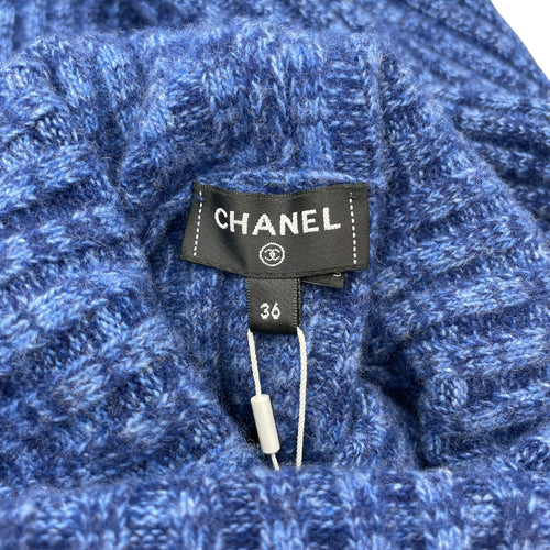23B 36 Navy Blue Pullover in Cashmere, Wool, Gold hardware