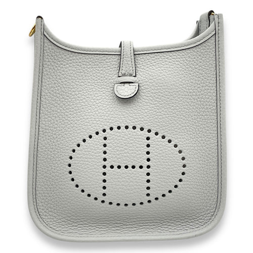 Evelyne Mini Blue Pale in Clemence, Gold hardware