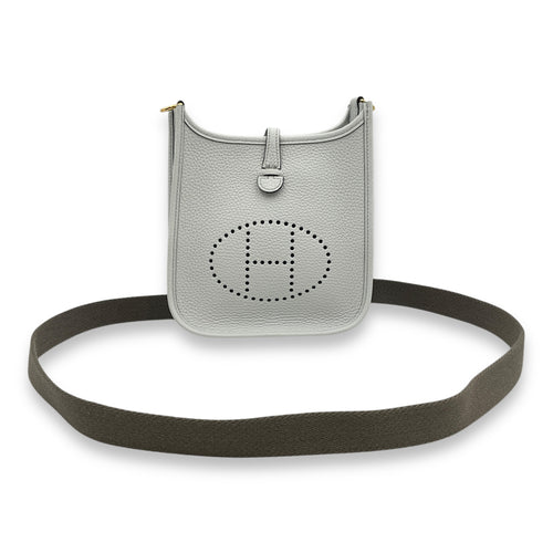 Evelyne Mini Blue Pale in Clemence, Gold hardware