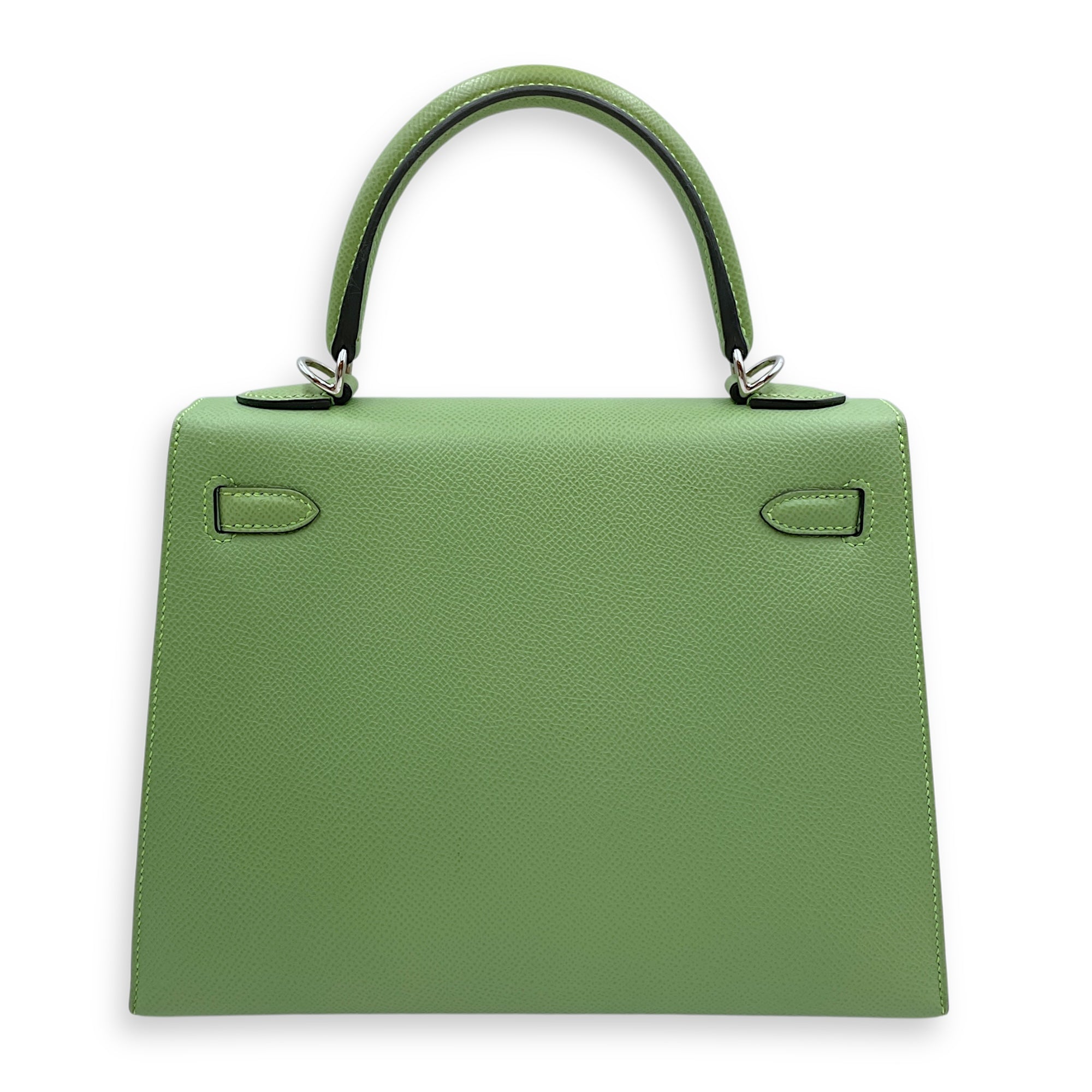 Sellier Kelly 25 Vert Criquet in Epsom, Palladium hardware