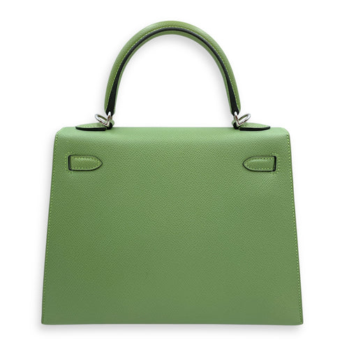 Sellier Kelly 25 Vert Criquet in Epsom, Palladium hardware