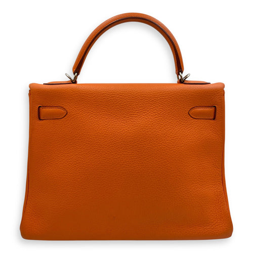 Kelly 32 Orange in Togo Palladium hardware