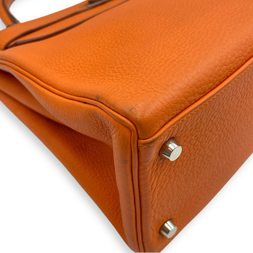 Kelly 32 Orange in Togo Palladium hardware