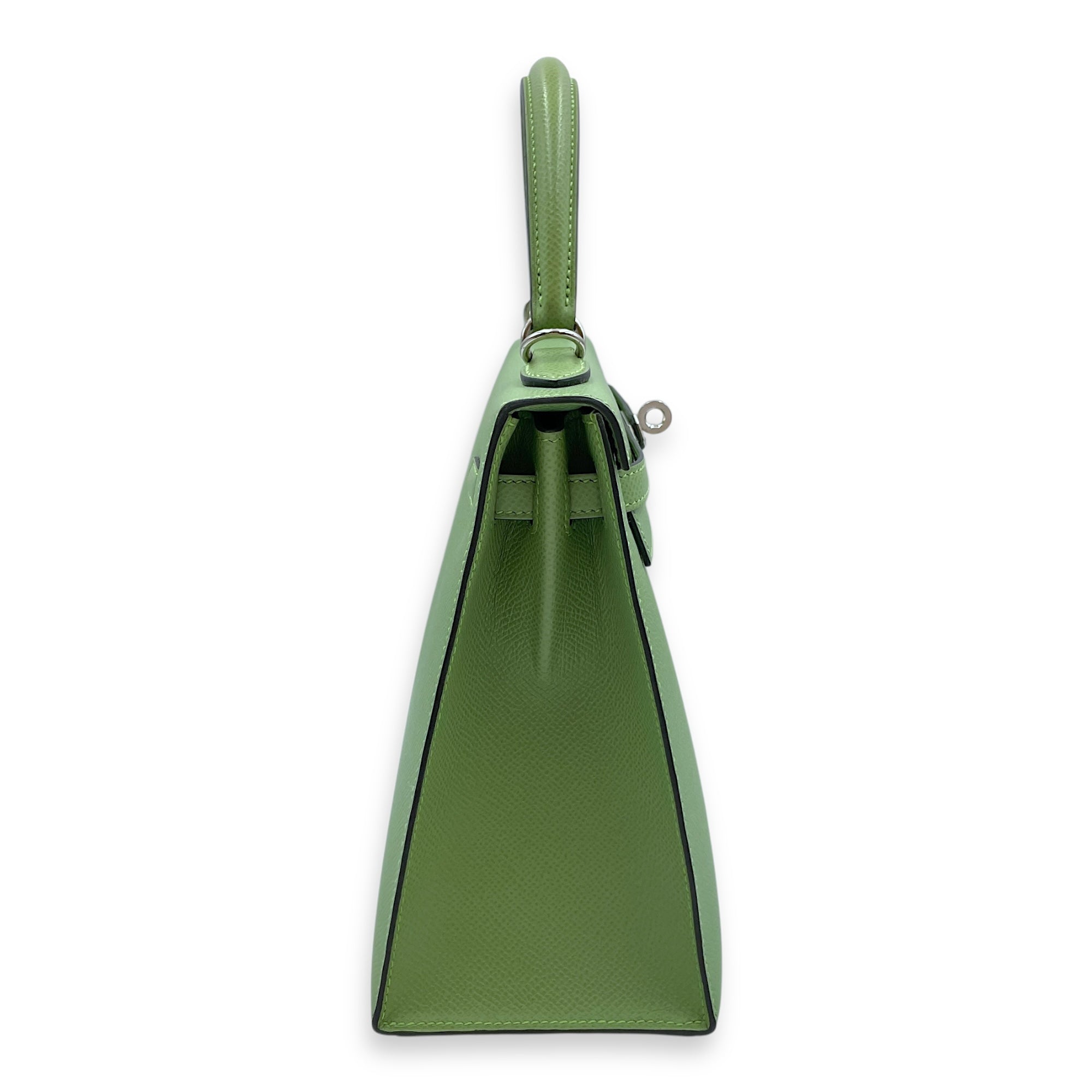 Sellier Kelly 25 Vert Criquet in Epsom, Palladium hardware