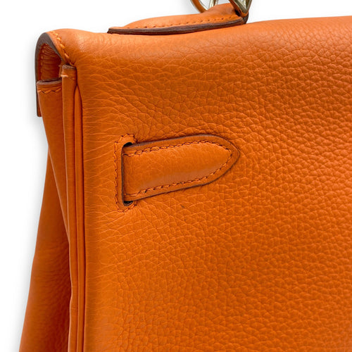 Kelly 32 Orange in Togo Palladium hardware