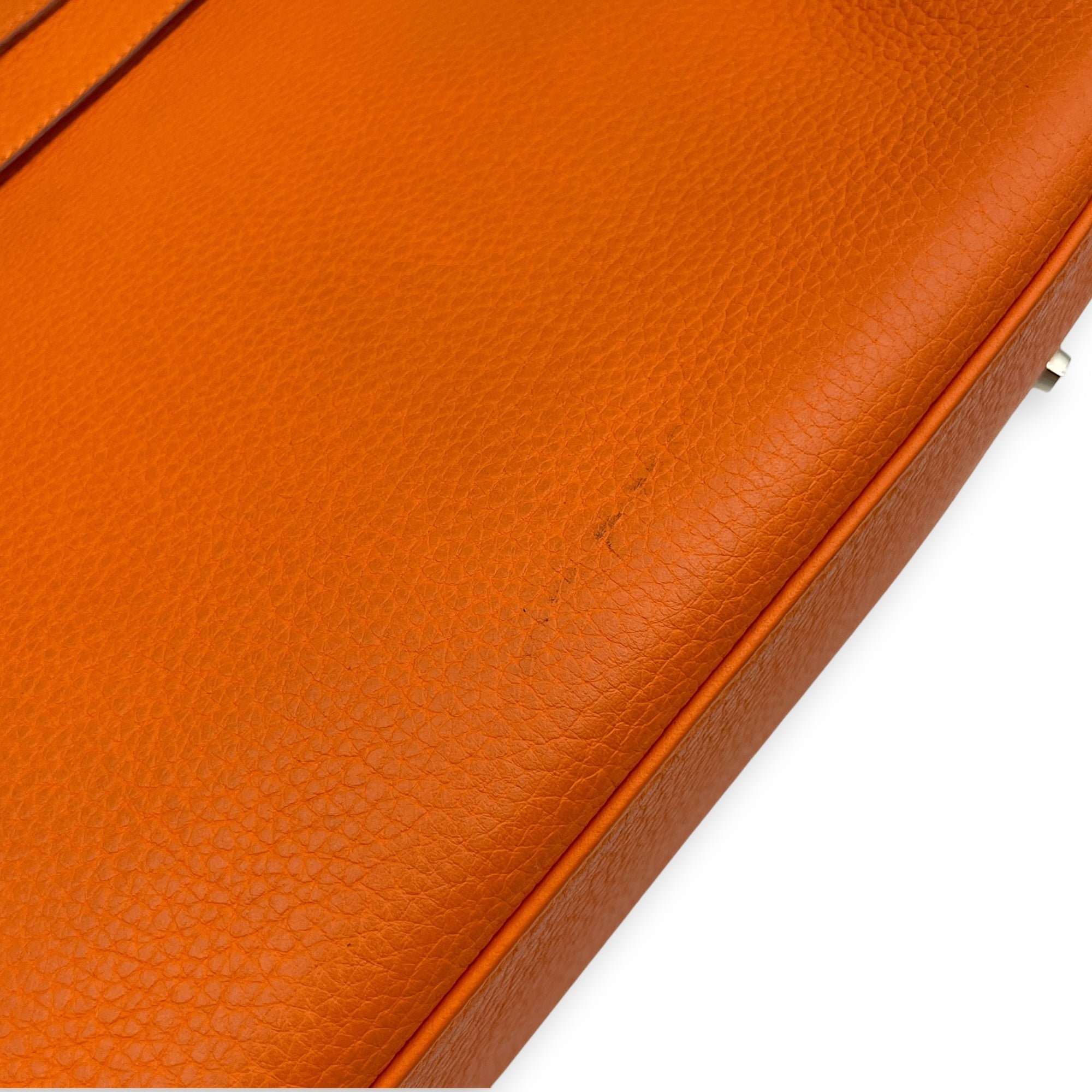Kelly 32 Orange in Togo Palladium hardware
