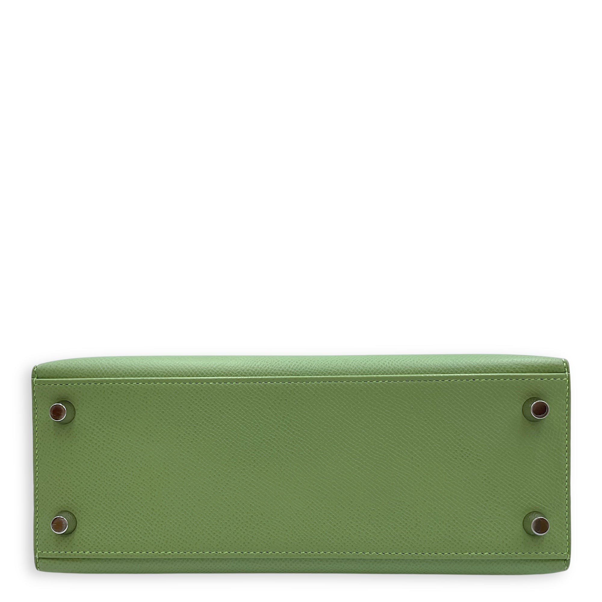 Sellier Kelly 25 Vert Criquet in Epsom, Palladium hardware