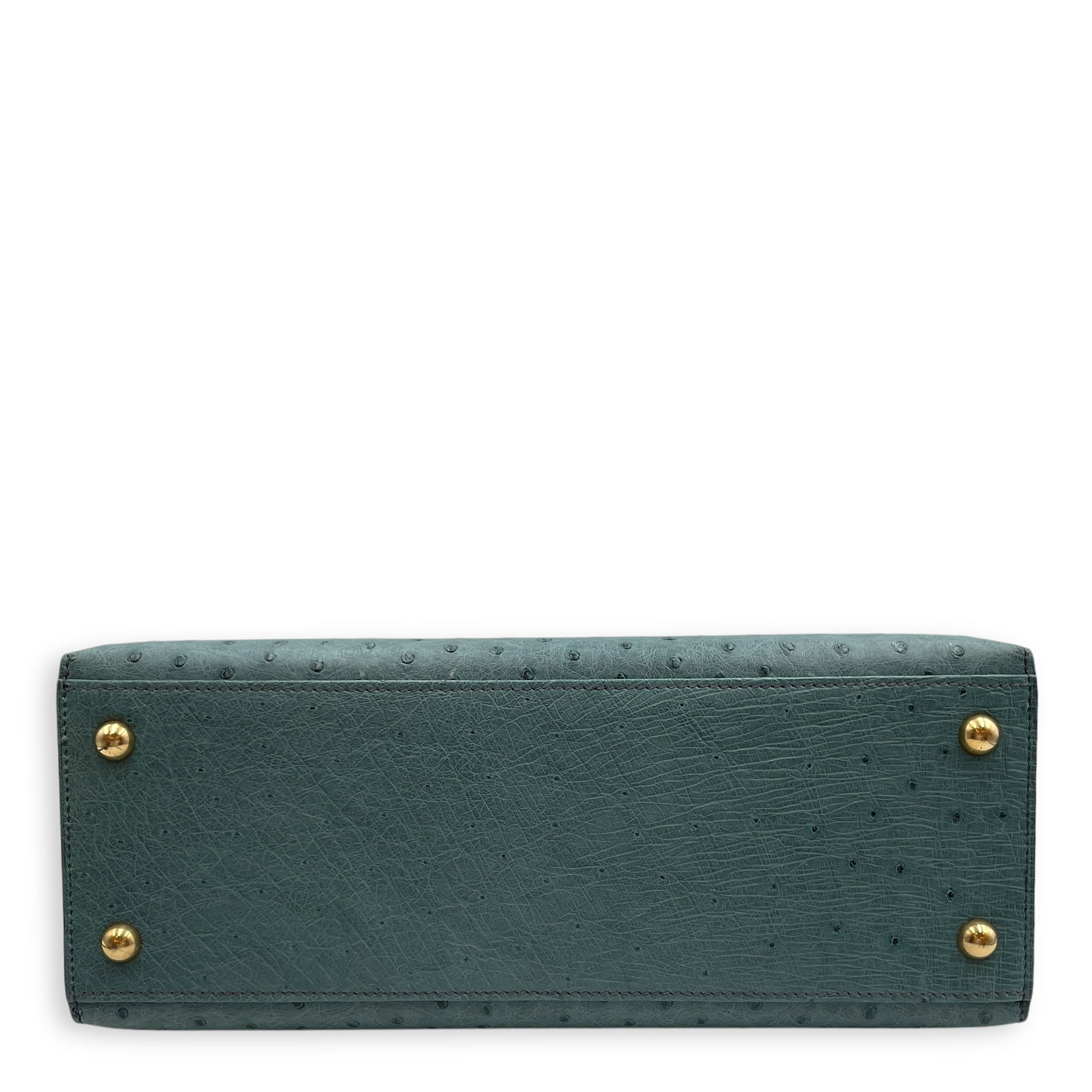 Dalvy 30 Blue Jean in Ostrich Gold hardware