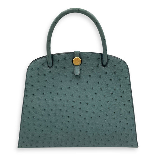 Dalvy 30 Blue Jean in Ostrich Gold hardware