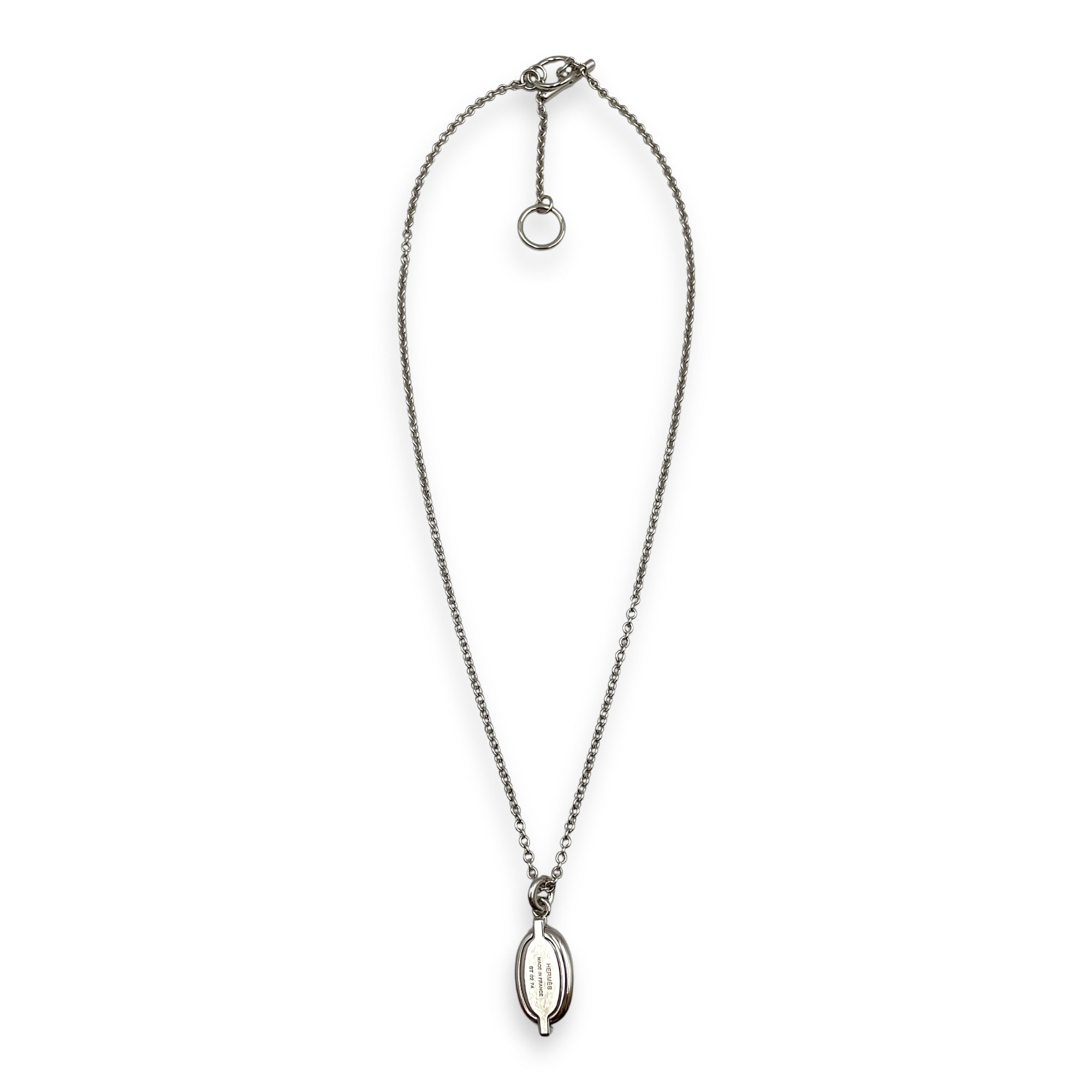 Mini Maillon Small Model Black Pendant, Palladium hardware