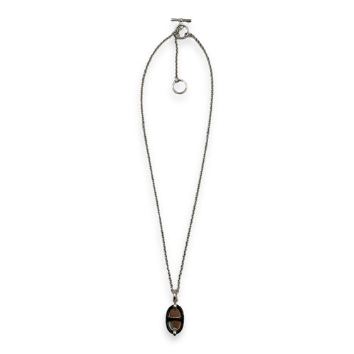 Mini Maillon Small Model Black Pendant, Palladium hardware