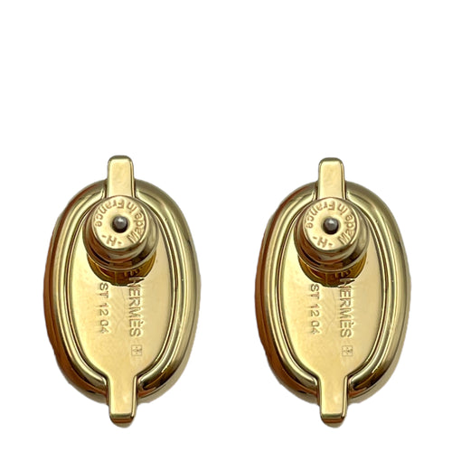 Mini Maillon Black Earrings, Permabrass hardware