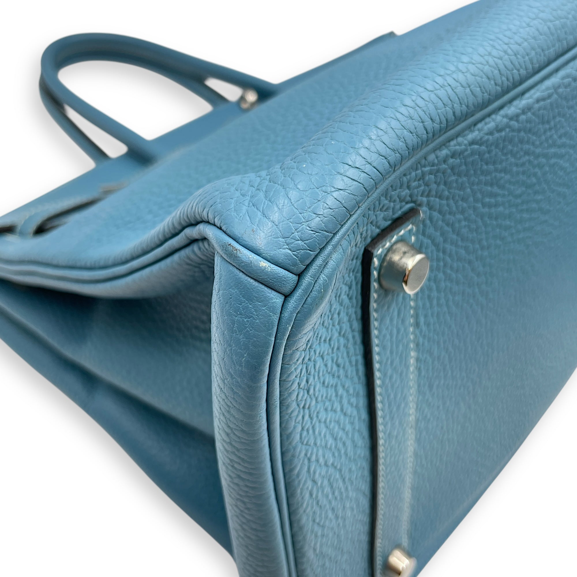 Birkin 35 Blue Jean in Togo, Palladium hardware