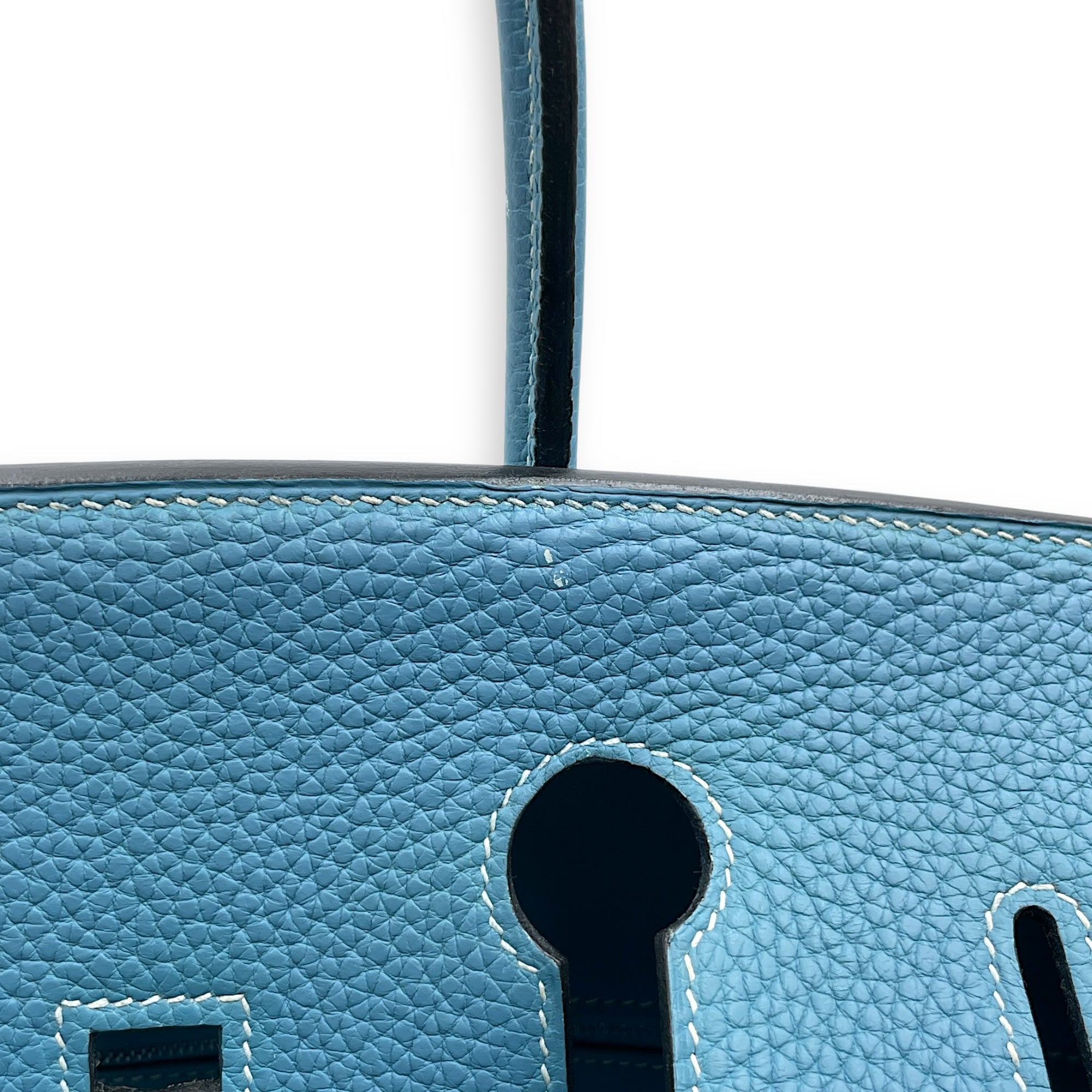 Birkin 35 Blue Jean in Togo, Palladium hardware