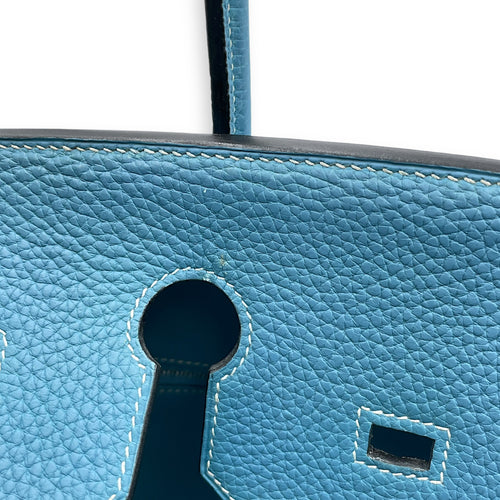Birkin 35 Blue Jean in Togo, Palladium hardware