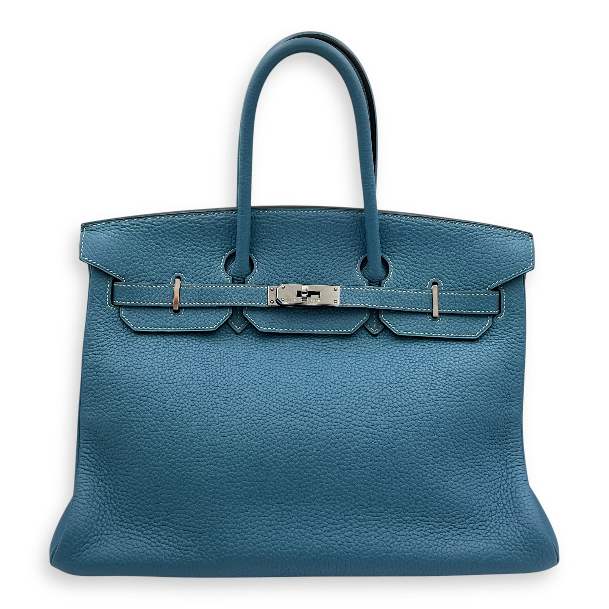 Birkin 35 Blue Jean in Togo, Palladium hardware