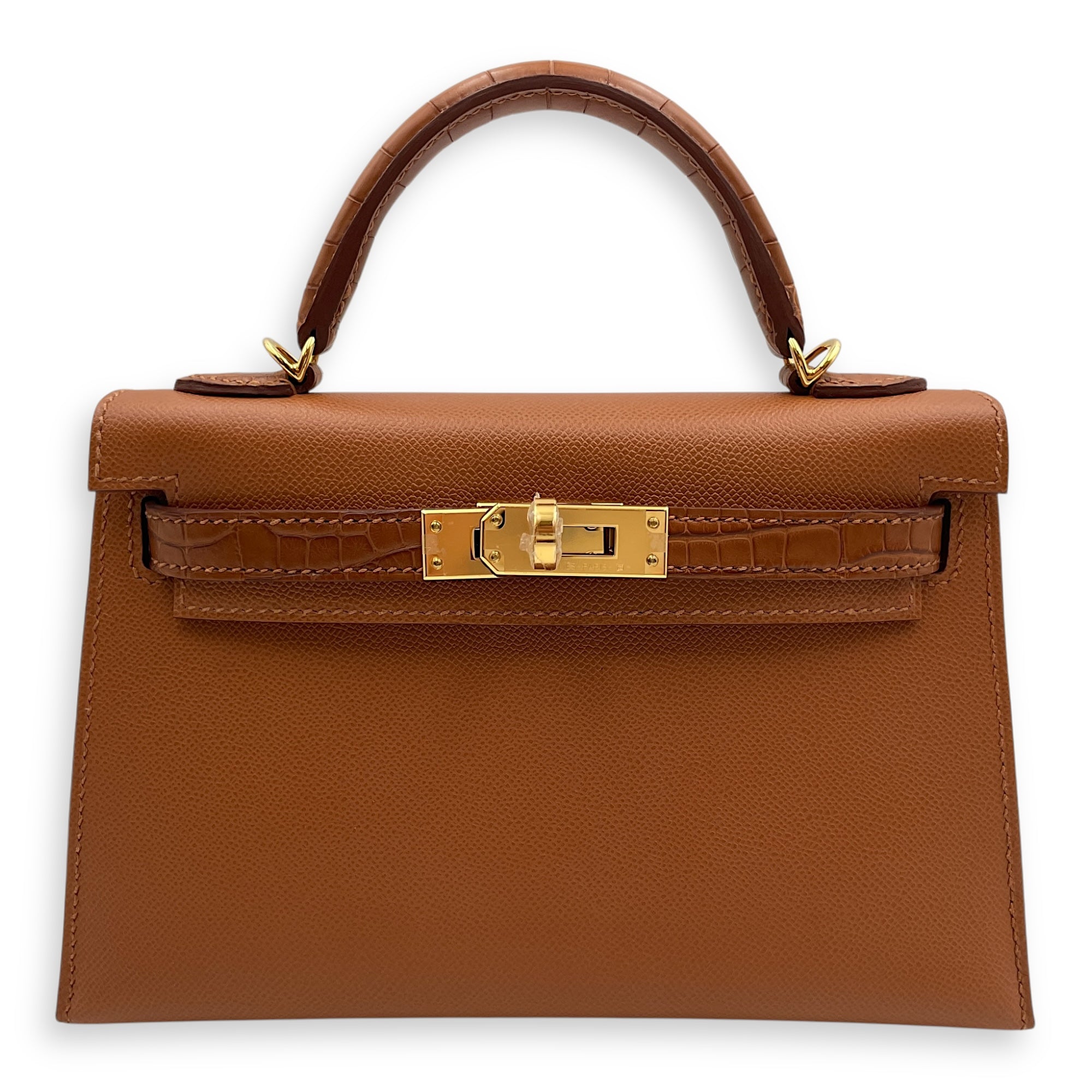 Sellier Kelly Touch 20 Gold in Madame/Matte Alligator, Gold hardware