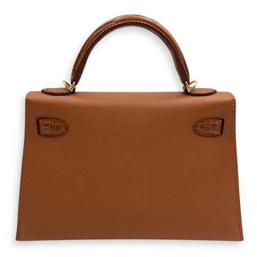 Sellier Kelly Touch 20 Gold in Madame/Matte Alligator, Gold hardware