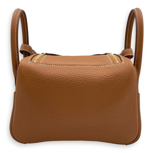 Lindy II Mini Gold in Clemence, Gold hardware